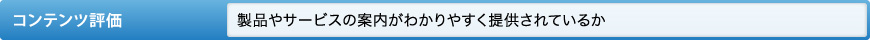 コンテンツ評価 製品やサービスの案内がわかりやすく提供されているか